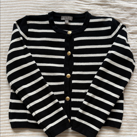 J. Crew Emilie patch pocket sweater lady jacket in stripe - Picture 1 of 6